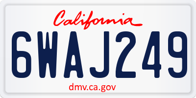 CA license plate 6WAJ249