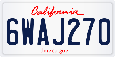 CA license plate 6WAJ270