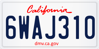 CA license plate 6WAJ310