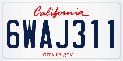 CA license plate 6WAJ311