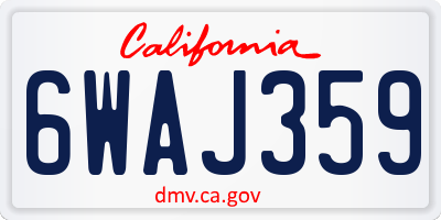 CA license plate 6WAJ359