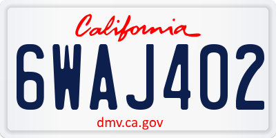 CA license plate 6WAJ402