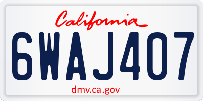 CA license plate 6WAJ407