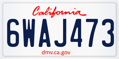 CA license plate 6WAJ473