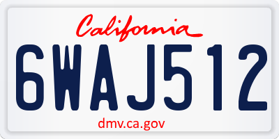 CA license plate 6WAJ512