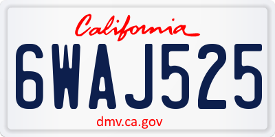 CA license plate 6WAJ525