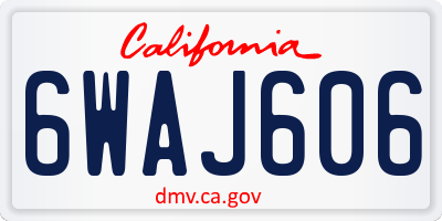 CA license plate 6WAJ606