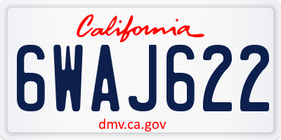 CA license plate 6WAJ622