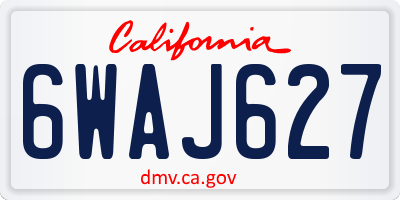 CA license plate 6WAJ627