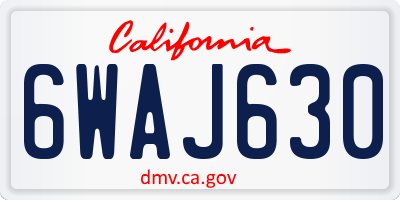 CA license plate 6WAJ630