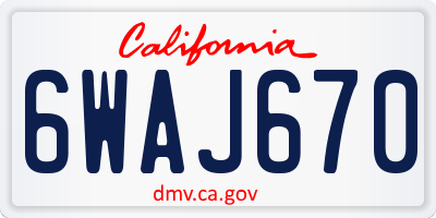 CA license plate 6WAJ670