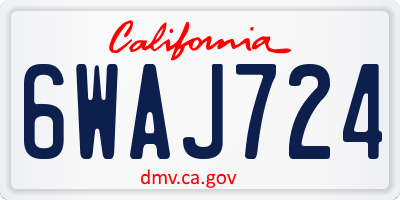 CA license plate 6WAJ724