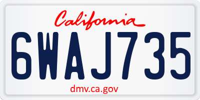 CA license plate 6WAJ735