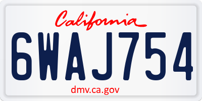 CA license plate 6WAJ754