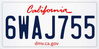 CA license plate 6WAJ755