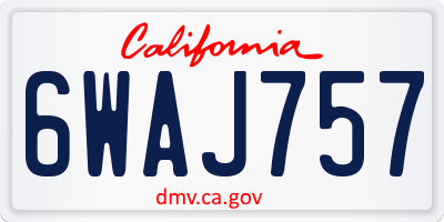 CA license plate 6WAJ757
