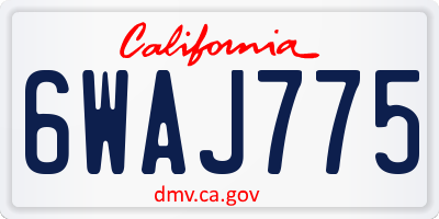 CA license plate 6WAJ775