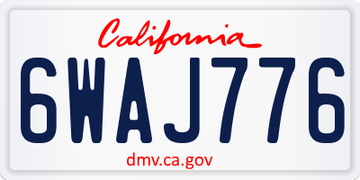 CA license plate 6WAJ776