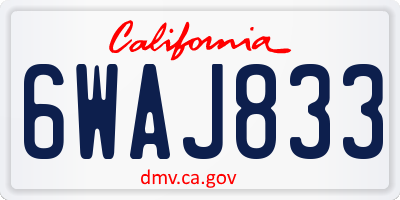 CA license plate 6WAJ833