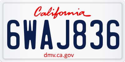 CA license plate 6WAJ836