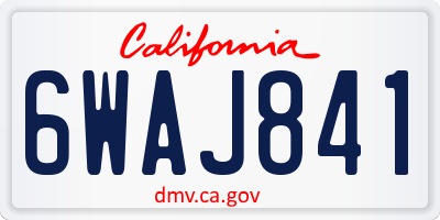 CA license plate 6WAJ841