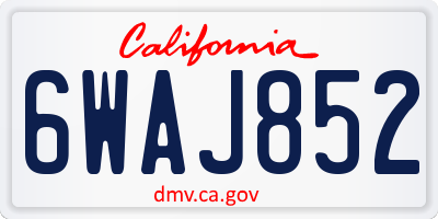 CA license plate 6WAJ852