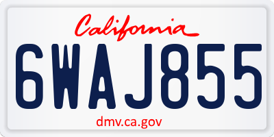 CA license plate 6WAJ855