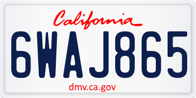CA license plate 6WAJ865