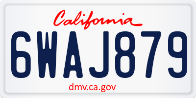 CA license plate 6WAJ879