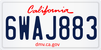 CA license plate 6WAJ883