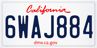 CA license plate 6WAJ884