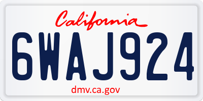 CA license plate 6WAJ924