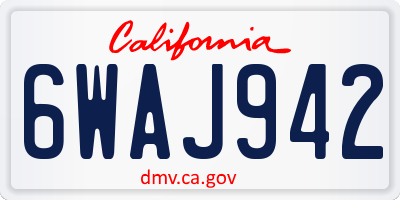 CA license plate 6WAJ942