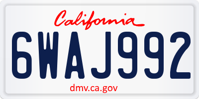 CA license plate 6WAJ992