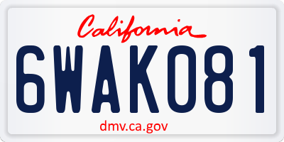 CA license plate 6WAK081