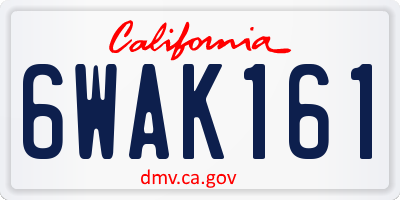CA license plate 6WAK161