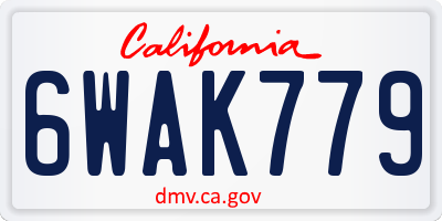 CA license plate 6WAK779