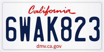 CA license plate 6WAK823