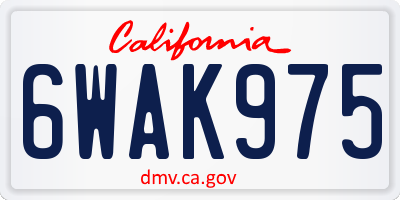 CA license plate 6WAK975