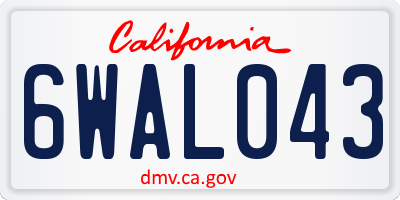 CA license plate 6WAL043