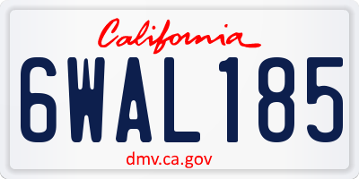 CA license plate 6WAL185