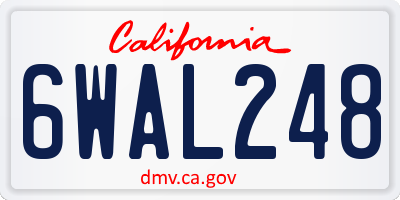 CA license plate 6WAL248