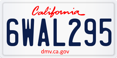 CA license plate 6WAL295