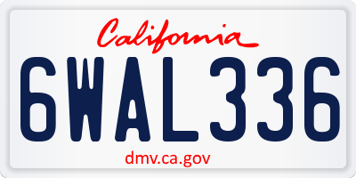CA license plate 6WAL336
