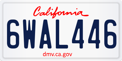 CA license plate 6WAL446