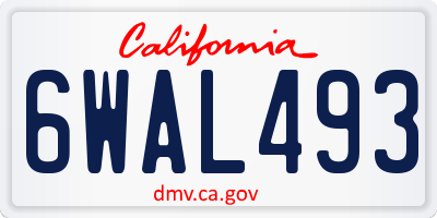 CA license plate 6WAL493