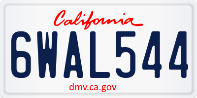 CA license plate 6WAL544