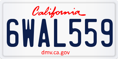 CA license plate 6WAL559