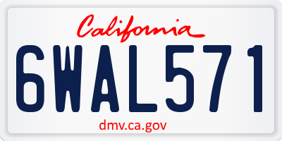 CA license plate 6WAL571