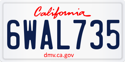 CA license plate 6WAL735